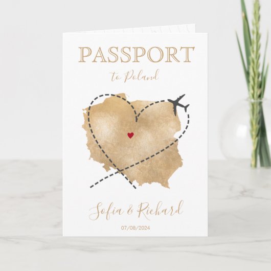 Bruiloft Bestemming Paspoort Polen Kaart QR Code (Voorkant)
