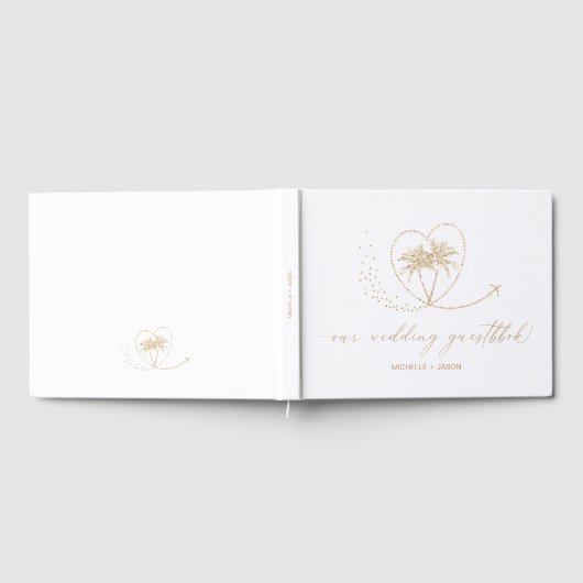 Bruiloft Bestemming Paspoort Wereldkaart Dank u Gastenboek (Volledig)