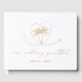 Bruiloft Bestemming Paspoort Wereldkaart Dank u Gastenboek (Voorkant)