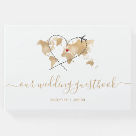 Bruiloft Bestemming Paspoort Wereldkaart Dank u Gastenboek