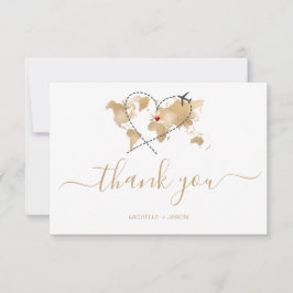 Bruiloft Bestemming Paspoort Wereldkaart Dank u RSVP Kaartje