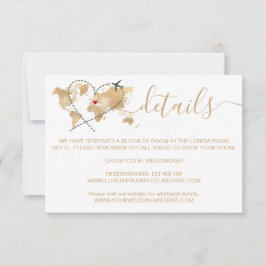 Bruiloft Bestemming Paspoort Wereldkaart Details RSVP Kaartje