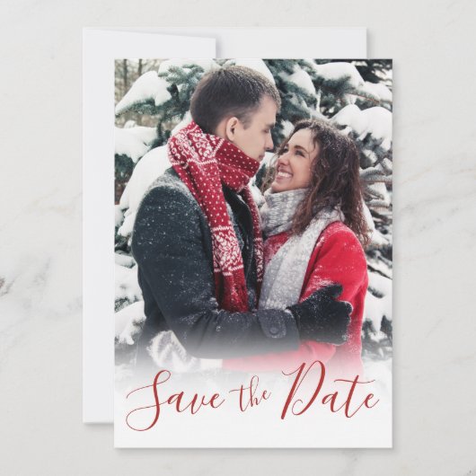 Bruiloft Bewaar de datum Aangepaste foto Verticaal Feestdagenkaart (Voorkant)