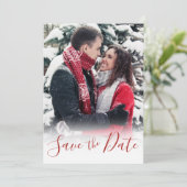 Bruiloft Bewaar de datum Aangepaste foto Verticaal Feestdagenkaart (Staand voorkant)