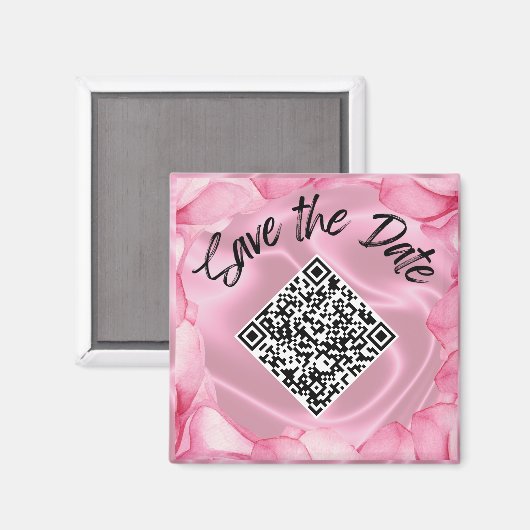 Bruiloft Bewaar de datum Aangepaste QR Code Magnet (Voorkant / Achterkant)