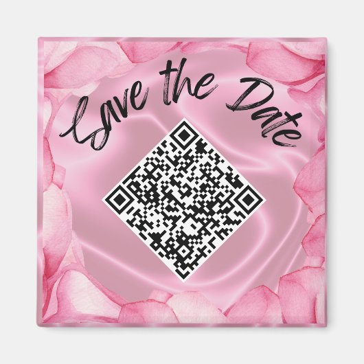 Bruiloft Bewaar de datum Aangepaste QR Code Magnet (Voorkant)