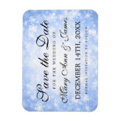 Bruiloft Bewaar de datum Blauwe Winter Wonderland Magneet (Verticaal)