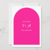 Bruiloft Bewaar de datum Boho Arch Hot Pink Save The Date (Achterkant)