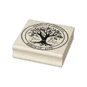 Bruiloft Bewaar de datum Boho Tree Monogram Namen Rubberstempel (Stempel)