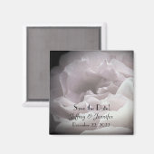 Bruiloft Bewaar de datum Bord Roze Rose Bloemen Magneet (Voorkant / Achterkant)