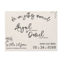 Bruiloft Bewaar de datum Briefkaart  Minimalist