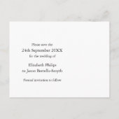 Bruiloft bewaar de datum diamanten in een hart op  aankondigingskaart (Achterkant)