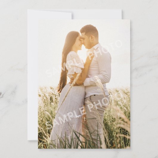 Bruiloft Bewaar de datum Eenvoudige QR Code & Foto Kaart (Achterkant)