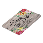 Bruiloft Bewaar de datum Elegante Bloemen Rustiek Magneet (Linkerzijde)