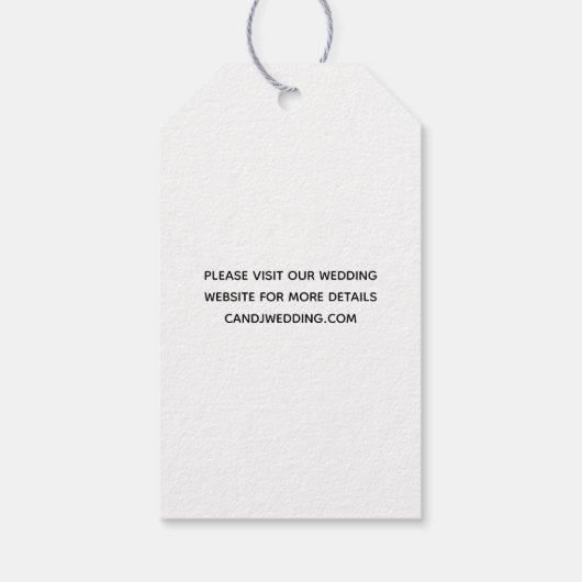 Bruiloft Bewaar de datum Foto Eenvoudige Kalligraf Cadeaulabel (Achterkant)