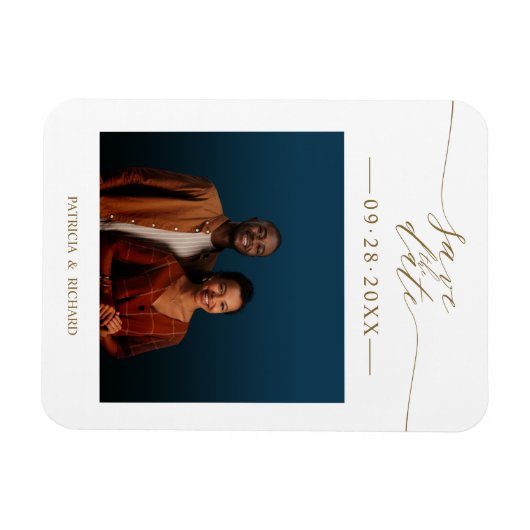 Bruiloft Bewaar de datum Foto Magneet (Horizontaal)