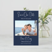 Bruiloft Bewaar de datum Foto Nautische Marine Kaart (Staand voorkant)