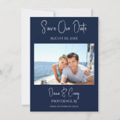 Bruiloft Bewaar de datum Foto Nautische Marine Kaart (Voorkant)