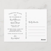 Bruiloft Bewaar de datum Fotoscript Botanical Briefkaart (Achterkant)