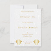 Bruiloft Bewaar de datum Gouden Art Deco Design Kaart (Achterkant)