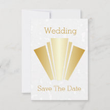 Bruiloft Bewaar de datum Gouden Art Deco Design