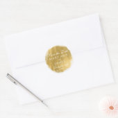 Bruiloft Bewaar de datum Gouden Verf Kijk Ronde Sticker (Envelop)