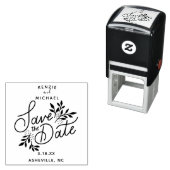 Bruiloft Bewaar de datum  Hand getrokken Botanisch Zelfinktende Stempel (In situ)