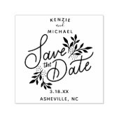 Bruiloft Bewaar de datum Hand getrokken Botanisch Zelfinktende Stempel (Design)