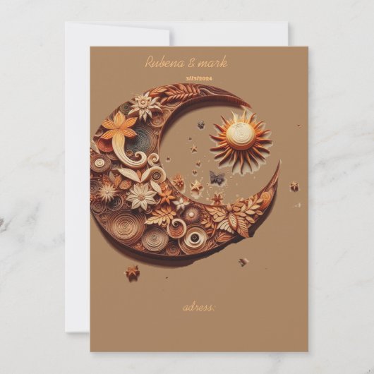 Bruiloft Bewaar de datum Houten Kunst Carving Kaart (Voorkant)