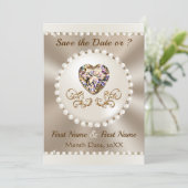 Bruiloft Bewaar de Datum Kaarten, Champagne Bruilo Kaart (Staand voorkant)