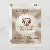 Bruiloft Bewaar de Datum Kaarten, Champagne Bruilo Kaart (Voorkant / Achterkant)