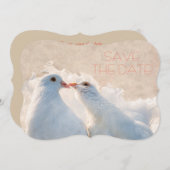 Bruiloft Bewaar de datum Kissing Doves Save The Date (Voorkant / Achterkant)