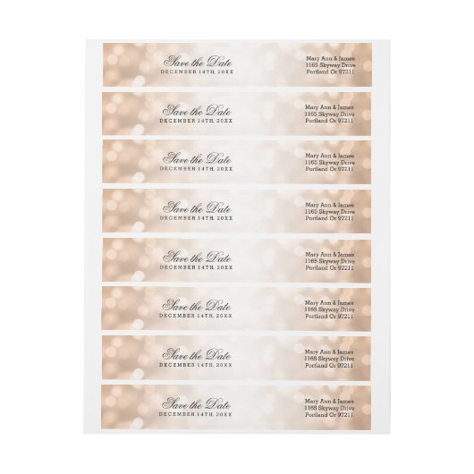 Bruiloft Bewaar de datum Koper Glitter Lights (Vel)