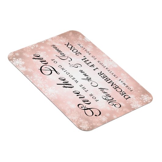 Bruiloft Bewaar de datum Koper Winter Wonderland Magneet (Rechterzijde)