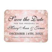 Bruiloft Bewaar de datum Koper Winter Wonderland Magneet (Horizontaal)