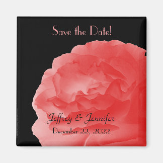 Bruiloft Bewaar de datum Koraal Roos Magnet
