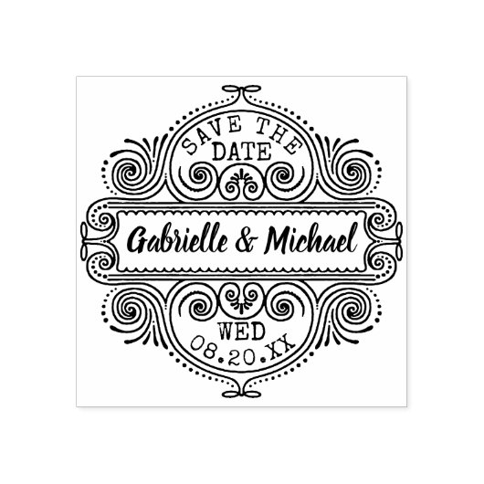 Bruiloft Bewaar de datum Lijst Custom Rubberstempel (Afrduk)