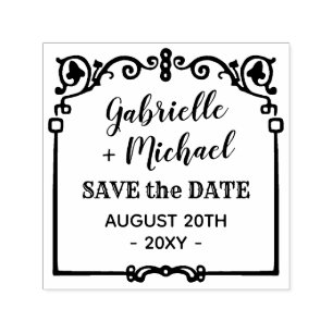 Bruiloft Bewaar de datum   Lijst Namen Zelfinktende Stempel