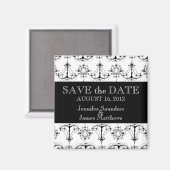 Bruiloft Bewaar de datum Magneet Kroonluchters Zwa (Voorkant / Achterkant)