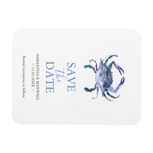 Bruiloft Bewaar de datum Magneten Krab (Horizontaal)