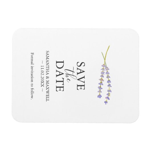 Bruiloft Bewaar de datum Magneten Lavendel (Horizontaal)