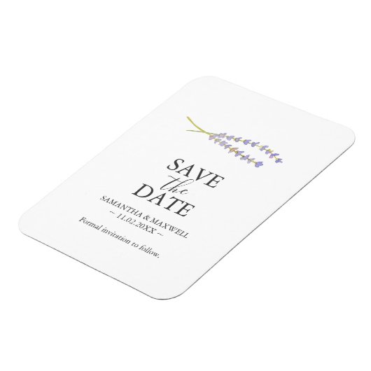 Bruiloft Bewaar de datum Magneten Lavendel (Linkerzijde)