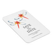 Bruiloft Bewaar de datum Magneten Rode Dragonfly (Rechterzijde)