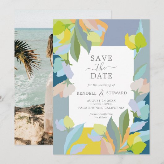 Bruiloft Bewaar de datum met foto Kaart (Voorkant / Achterkant)