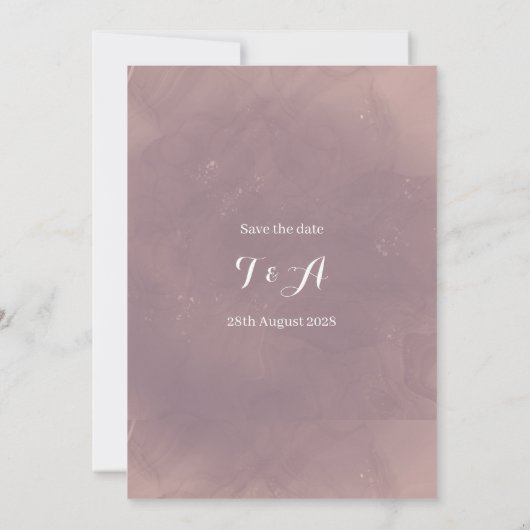 Bruiloft Bewaar de datum Modern Dusty Roos Kaart (Achterkant)
