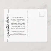 Bruiloft Bewaar de datum Modern script Foto Briefkaart (Achterkant)