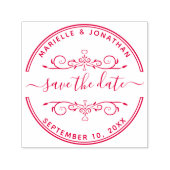 Bruiloft Bewaar de datum Modern Script Hearts Zelfinktende Stempel (Design)