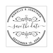 Bruiloft Bewaar de datum Modern Script Rubberstempel (Afrduk)