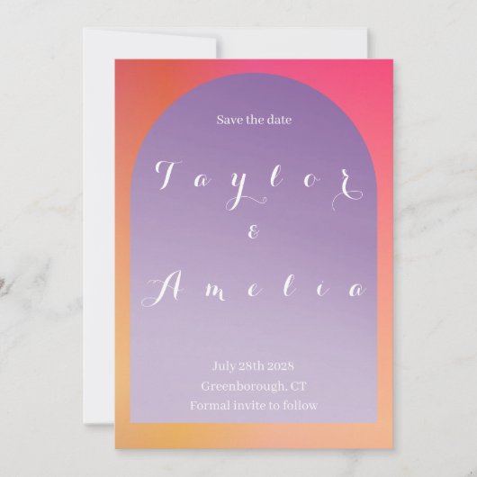 Bruiloft Bewaar de datum Ombre Boho Arch Save The Date (Voorkant)