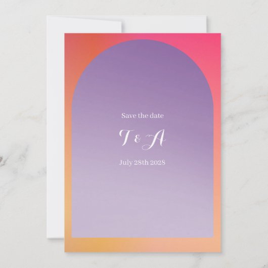 Bruiloft Bewaar de datum Ombre Boho Arch Save The Date (Achterkant)